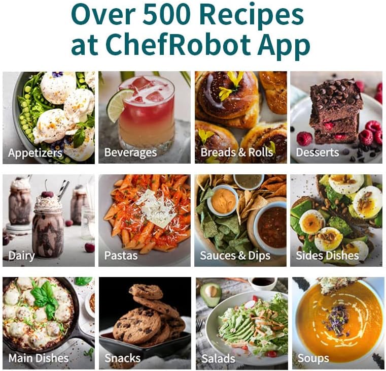 610lVjYmVAL._AC_ UltraCook Smart Food Processor All-in-One Auto-Kochmaschine, 3,5 l Kapazität, 600+ Online-Rezepte, integrierte Waage, 7-Zoll-TFT-Bildschirm, selbstreinigend, multifunktionales Küchengerät