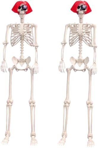 Aweilan Halloween Skeleton Life Size Realistic Human Bones with Movable Joints for Halloween Skeleton Prop Decoration 2 Packs