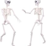 Skeleton Halloween Decorations 3ft Life-Size Skeleton Moving Skeleton Plastic Human Skeleton with Moving Joints for Halloween Decorations (2, Grey)