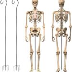 Skeleton Stand Metal Stand for Skeletons Halloween Decoration Accessories Skeletons Not Included (Normal Styles, Black) 2 Sets