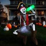 Piratenskelett, aufblasbar, Halloween-Dekoration, Outdoor, mit Lichtern | Lustiger Halloween-Piraten-Blow Ups, riesiger Piraten-aufblasbarer Dekor, beleuchtetes Skelett, aufblasbar für Hof, Garten