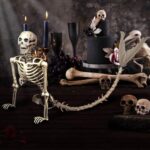 84″/8.4″ Mermaid Halloween Life-Size Skeleton Pose-N-Stay Movable Joints Hanging for Halloween Decoration Scary Scene Party Favors