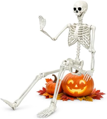 Halloween-Skelett-Dekoration, 152 cm, Lebensgröße: bewegliches
